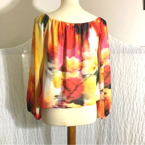 Alice & Olivia Alto Peasant Floral Top Size Small - Picture 5 of 10